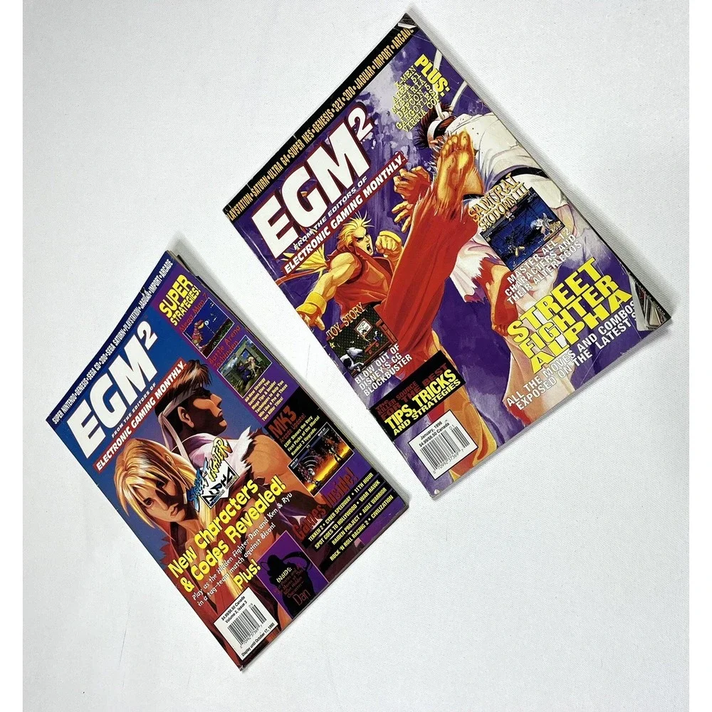 EGM2 Magazine Lot Of 2 1995 1996 Street Fighter Alpha Video Games Vintage Ryu